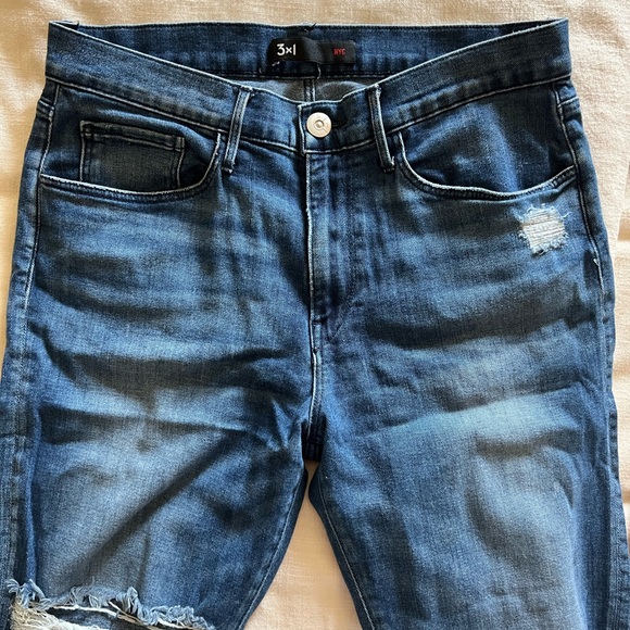 3x1 Denim - 3x1 NYC distressed straight leg jeans